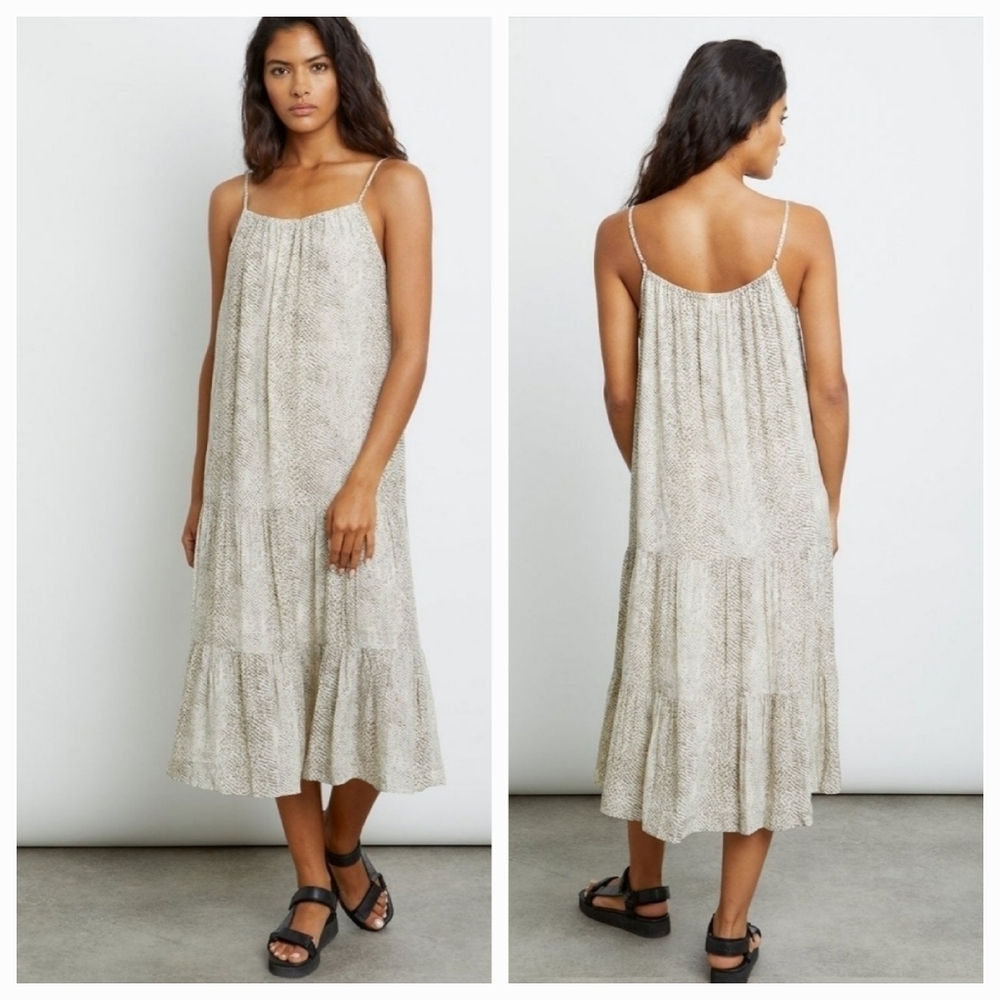 Rails Adora Snakeskin Print Midi Dress Small